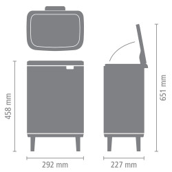 Cos de gunoi Brabantia Bo Small Hi 1006647, 12 L, Deschidere lina si silentioasa, Baza antiderapanta, Alb
