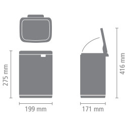 Cos de gunoi Brabantia Bo Small 1006626, 4 L, Deschidere lina si silentioasa, Baza antiderapanta, Albastru deschis
