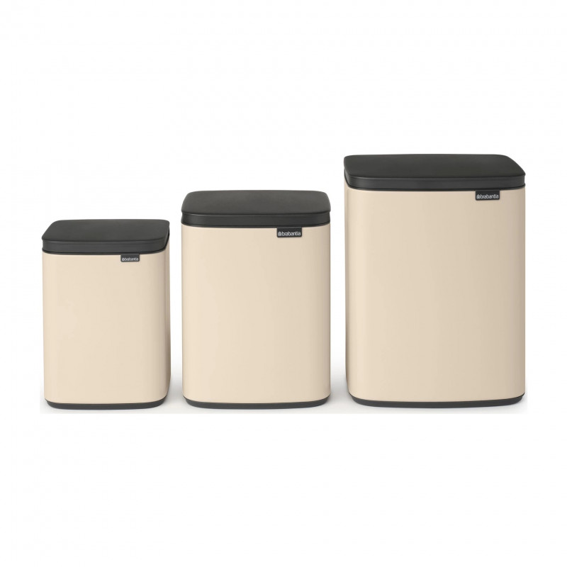 Cos de gunoi Brabantia Bo Small 1008865, 4 L, Deschidere lina si silentioasa, Baza antiderapanta, Bej