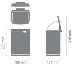 Cos de gunoi Brabantia Bo Small 1008865, 4 L, Deschidere lina si silentioasa, Baza antiderapanta, Bej