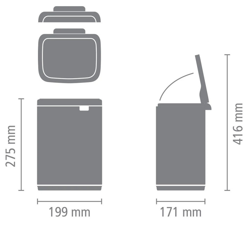 Cos de gunoi Brabantia Bo Small 1008865, 4 L, Deschidere lina si silentioasa, Baza antiderapanta, Bej