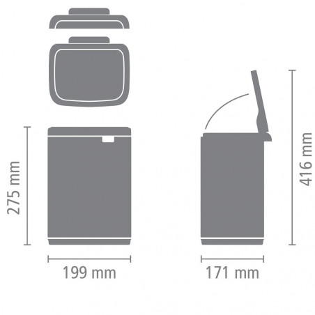 Cos de gunoi Brabantia Bo Small 1008865, 4 L, Deschidere lina si silentioasa, Baza antiderapanta, Bej