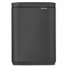 Cos de gunoi Brabantia Bo Small 1008866, 4 L, Deschidere lina si silentioasa, Baza antiderapanta, Acoperire minerala, Gri inchis