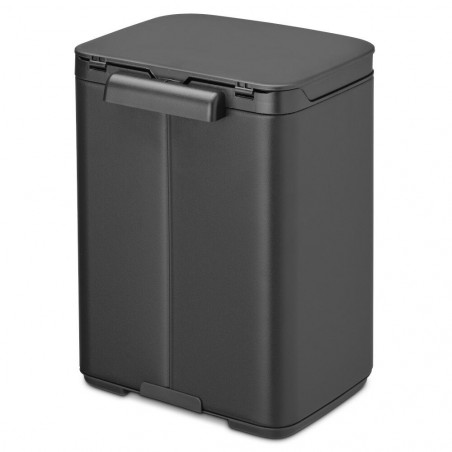 Cos de gunoi Brabantia Bo Small 1008866, 4 L, Deschidere lina si silentioasa, Baza antiderapanta, Acoperire minerala, Gri inchis