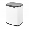 Cos de gunoi Brabantia Bo Small 1006627, 7 L, Deschidere lina si silentioasa, Baza antiderapanta, Alb