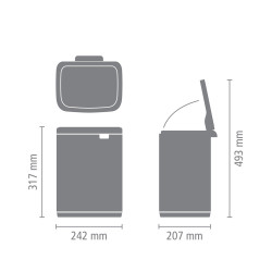 Cos de gunoi Brabantia Bo Small 1006627, 7 L, Deschidere lina si silentioasa, Baza antiderapanta, Alb