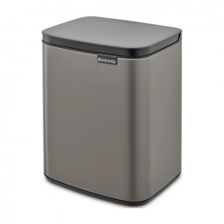 Cos de gunoi Brabantia Bo Small 1006628, 7 L, Deschidere lina si silentioasa, Baza antiderapanta, Gri