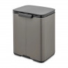 Cos de gunoi Brabantia Bo Small 1006628, 7 L, Deschidere lina si silentioasa, Baza antiderapanta, Gri