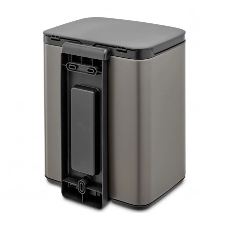 Cos de gunoi Brabantia Bo Small 1006628, 7 L, Deschidere lina si silentioasa, Baza antiderapanta, Gri