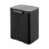 Cos de gunoi Brabantia Bo Small 1006629, 7 L, Deschidere lina si silentioasa, Baza antiderapanta, Negru