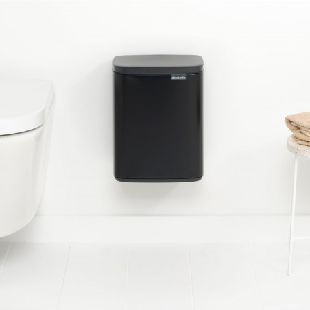 Cos de gunoi Brabantia Bo Small 1006629, 7 L, Deschidere lina si silentioasa, Baza antiderapanta, Negru