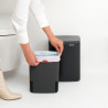 Cos de gunoi Brabantia Bo Small 1006629, 7 L, Deschidere lina si silentioasa, Baza antiderapanta, Negru