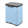 Cos de gunoi Brabantia Bo Small 1006631, 7 L, Deschidere lina si silențioasa, Baza antiderapanta, Albastru deschis