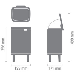 Cos de gunoi Brabantia Bo Small Hi 1006641, 4 L, Deschidere lina si silentioasa, Baza antiderapanta, Negru