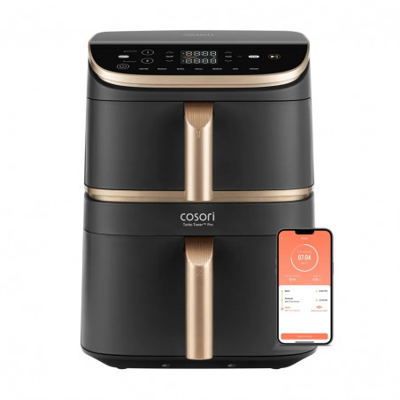 Friteuza Cosori Turbo Tower Pro CAF-DC123S, 2630W, 10.8 L, 30-230°C, 7 programe, Sync, Smart, Negru