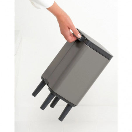 Cos de gunoi Brabantia Bo Small Hi 1006640, 4 L, Ridicat, Deschidere lina si silentioasa, Baza antiderapanta, Gri