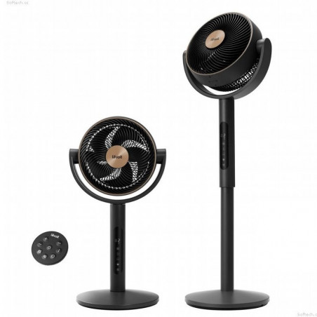 Ventilator circulator cu picior Levoit LPF-R432-AEUR, 28W, 12 viteze, 4 moduri, Oscilatie 120C, Senzor de temperatura, Tmer, Telecomanda, Negru/Auriu