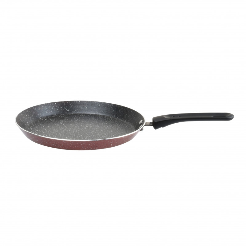 Tigaie pentru clatite Rosberg R51322G26, 26 cm, Finisaj marmura, Inductie, Bordeaux/Negru