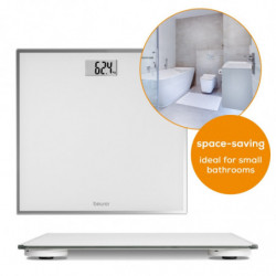 Beurer GS 120 Kompakt, Până la 150 kg, LCD, Pornit/oprit automat, Cifre mari, Afișaj în așteptare, Alb