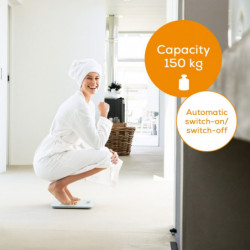 Beurer GS 120 Kompakt, Până la 150 kg, LCD, Pornit/oprit automat, Cifre mari, Afișaj în așteptare, Alb