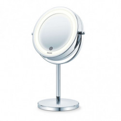 Oglinda cosmetica Beurer BS 55, 13 cm, LED, Marire 7x, Senzor tactil, Argintiu