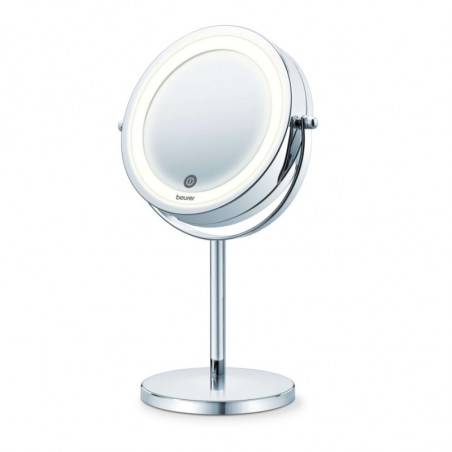 Oglinda cosmetica Beurer BS 55, 13 cm, LED, Marire 7x, Senzor tactil, Argintiu