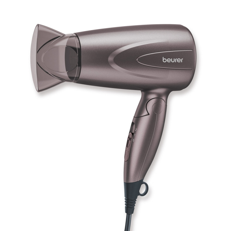 Uscător de păr Beurer HC 17, 1300 W, 2 viteze, 2 niveluri, Mâner pliabil, Duză subțire, Concentrator, Gri