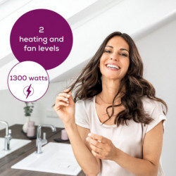Uscător de păr Beurer HC 17, 1300 W, 2 viteze, 2 niveluri, Mâner pliabil, Duză subțire, Concentrator, Gri