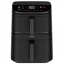 Cosori Double Hot Air Fryer CAF-DC121 Turbo Tower, 2630W, 4.3/6.5 L, 7 programe, 30-230C, control tactil, cronometru, pereți reci, negru