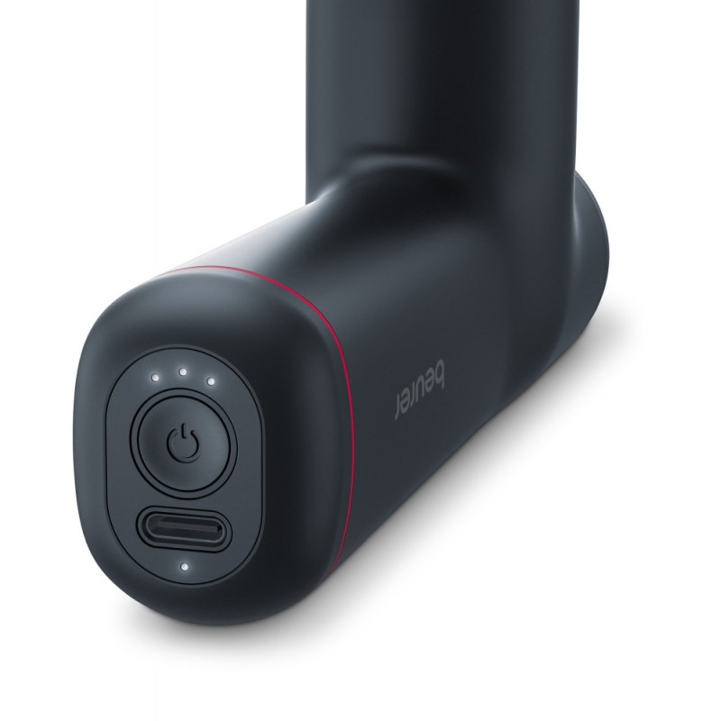 Aparat de masaj muscular Beurer MG 79, 3 trepete de intensitate, Lumini LED, Autonomie baterie 3 h, Negru/Gri