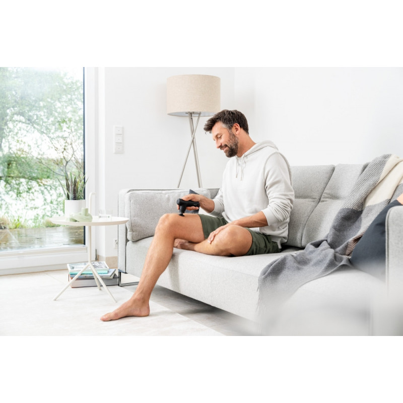 Aparat de masaj muscular Beurer MG 79, 3 trepete de intensitate, Lumini LED, Autonomie baterie 3 h, Negru/Gri