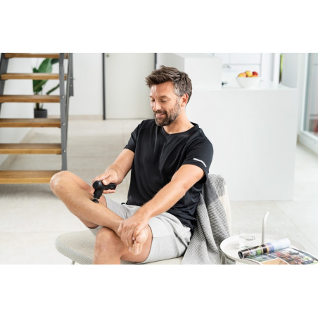 Aparat de masaj muscular Beurer MG 79, 3 trepete de intensitate, Lumini LED, Autonomie baterie 3 h, Negru/Gri