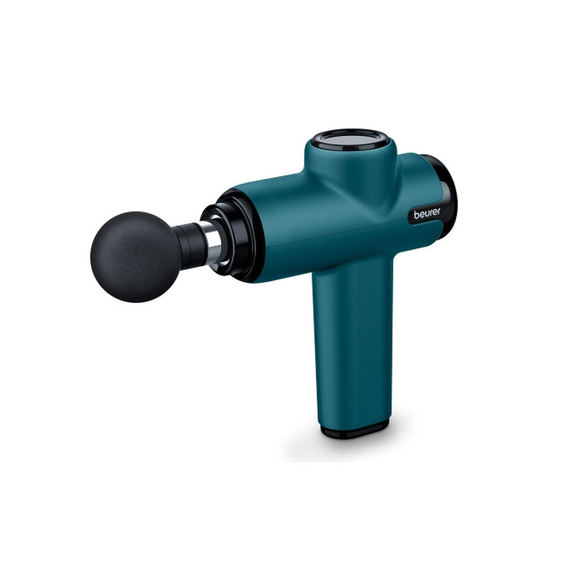 Pistol de masaj Beurer MG 99, 4 accesorii, 5 viteze, indicator nivel baterie, autonomie baterie 5 ore, verde