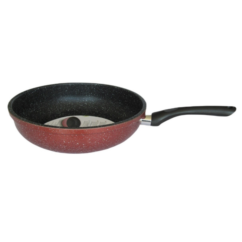 Tigaie adanca Rosberg R51319G22D, 22 cm, Finisaj marmura, Inductie, Bordeaux melange
