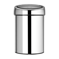 Cos de gunoi Brabantia Touch Bin 647210, 3 L, Deschidere lina si silentioasa, Montare pe perete, Otel inoxidabil lucios, Inox