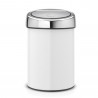 Cos de gunoi Brabantia Touch Bin 647216, 3 L, Deschidere lina si silentioasa, Montare pe perete, Alb