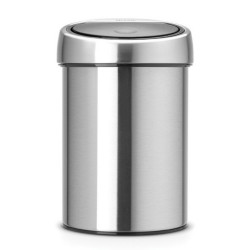 Cos de gunoi Brabantia Touch Bin 647217, 3 L, Deschidere lina si silentioasa, Montare pe perete, Rezistent la amprente, Inox