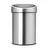 Cos de gunoi Brabantia Touch Bin 647217, 3 L, Deschidere lina si silentioasa, Montare pe perete, Rezistent la amprente, Inox