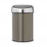 Brabantia Touch Bin 647215, 3 L, Deschidere lină și silențioasă, Montat pe perete, Gri