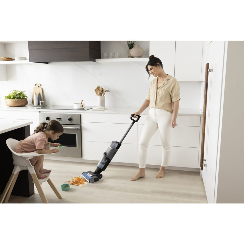 Aspirator vertical Shark HydroVac WD210EU, 170W, 0.5 L, 88 m², Auto-curatare, Autonomie 25 min, Gri