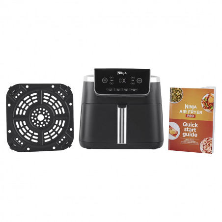 Friteuza cu aer cald Ninja AF140EU PRO, 1750W, 4.7 L, 40-240°C, 4 programe, Timer, AirCrisp, Acoperire antiaderenta, Negru