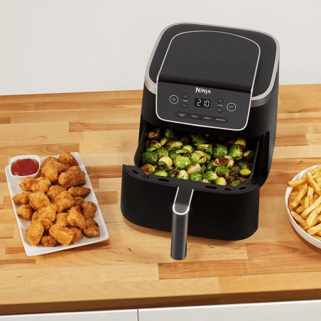 Friteuza cu aer cald Ninja AF140EU PRO, 1750W, 4.7 L, 40-240°C, 4 programe, Timer, AirCrisp, Acoperire antiaderenta, Negru