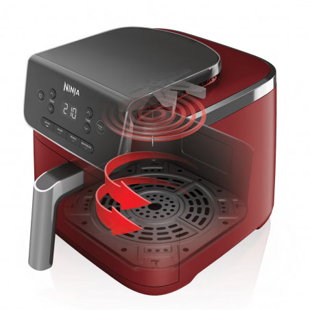 Friteuza cu aer cald Ninja AF140EUCM PRO, 1750W, 4.7 L, 40-240°C, 4 programe, Timer, AirCrisp, Acoperire antiaderenta, Bordeaux