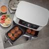 Friteuza dubla cu aer cald Ninja AF400EUWH, 2470W, 9.5 L, 6 programe, 40-240°C, Zone independente, Alb