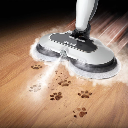 Mop curatare cu aburi Shark Steam & Scrub S8201EU, 1120W, 0.35 L, 3 setari, Curatare fara chimicale, 150 rpm, Steam Blaster, Alb