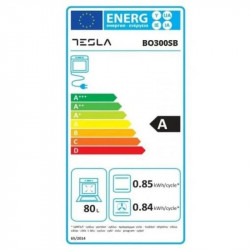 Cuptor incorporabil Tesla BO300SB, 2300 W, 56 L, 5 programe, Clasa A, Curatare cu abur, Negru