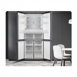 Tesla RF5100FMBE Frigider cu congelator, 250W, 511L, Clasa de energie E, Invertor, Fără îngheț total, Răcire metalică, LED, Display, Sticlă neagră