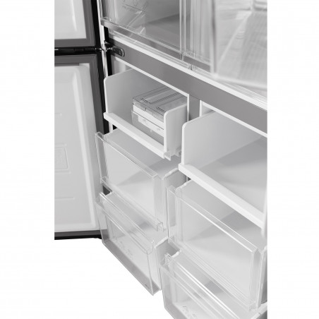 Tesla RF5100FMBE Frigider cu congelator, 250W, 511L, Clasa de energie E, Invertor, Fără îngheț total, Răcire metalică, LED, Display, Sticlă neagră