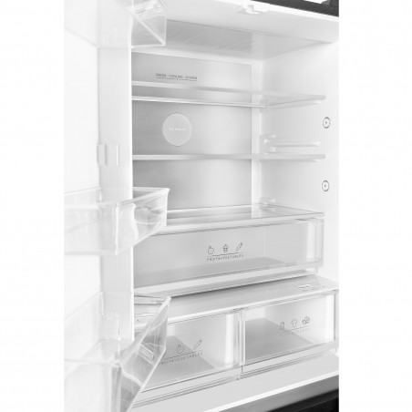Tesla RF5100FMBE Frigider cu congelator, 250W, 511L, Clasa de energie E, Invertor, Fără îngheț total, Răcire metalică, LED, Display, Sticlă neagră