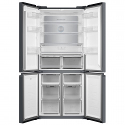 Tesla RF5100FMBE Frigider cu congelator, 250W, 511L, Clasa de energie E, Invertor, Fără îngheț total, Răcire metalică, LED, Display, Sticlă neagră